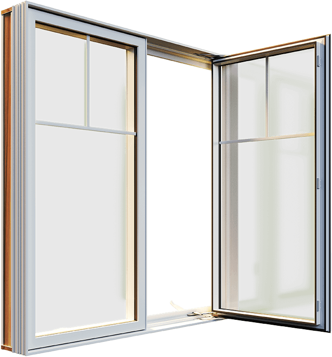 A partially opened RevoCell casement window